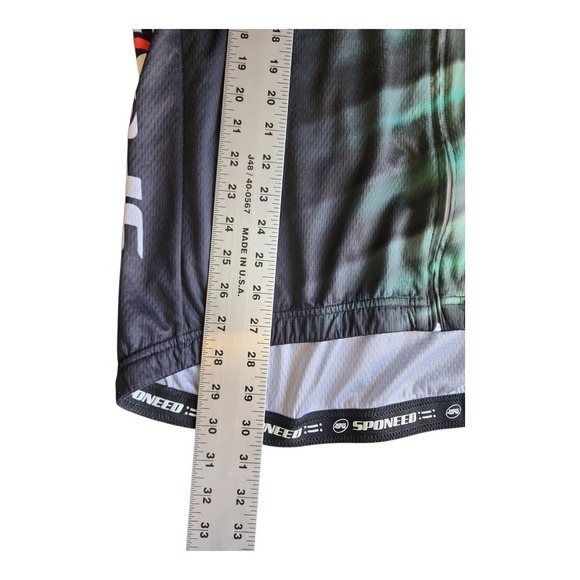 Sponeed Mens Cycling Jersey XXXL Green Black Short Sleeve Full Zip Breathable UV - Picture 3 of 16